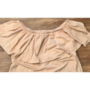 Off Shoulder Maternity Dress Ruffle Trim Maxi Photography Dress Baby Shower